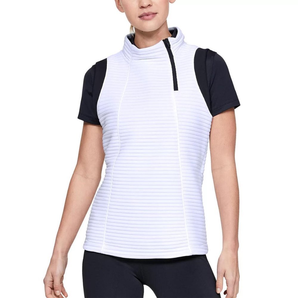 Under Armour Storm Daytona Vest Womens Medium NWT White Zip Golf Fitted Coldgear